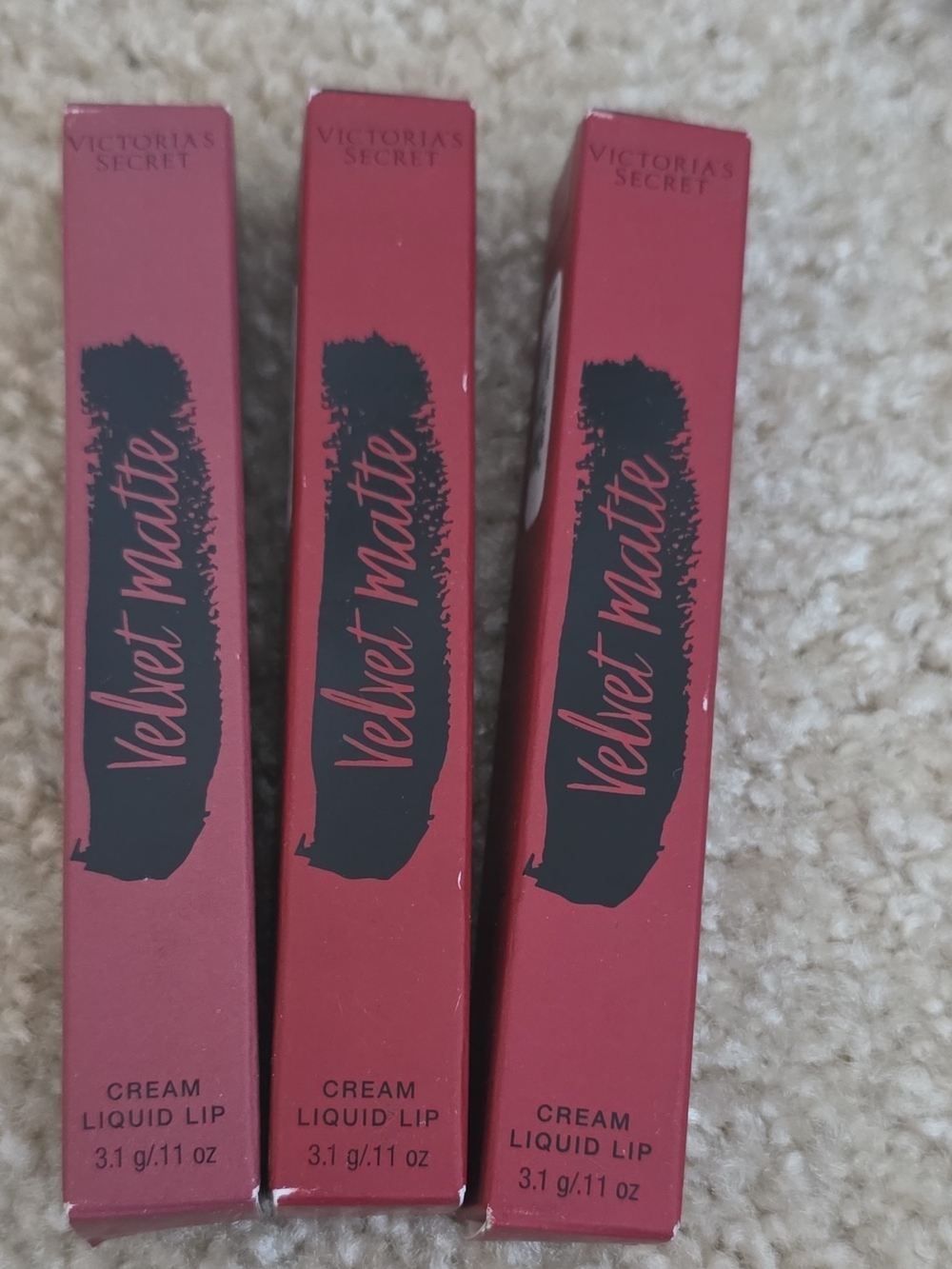 Victoria's Secret Velvet Matte Cream Liquid Lip Trio - Red Shades